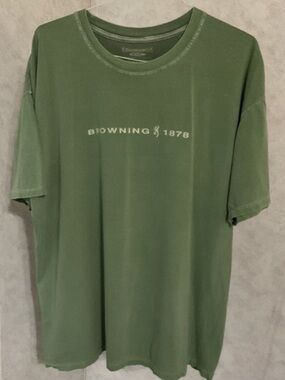 Browning Distressed Olive Green Logo Short Sleeve Tee